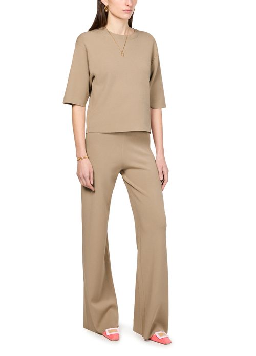 YVES SALOMON Short-sleeved stretch knit t-shirt