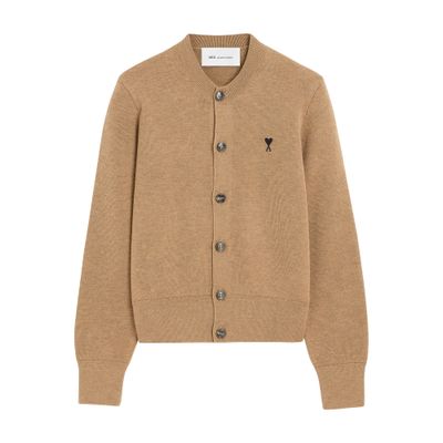 Ami Alexandre Mattiussi Ami De Coeur Round-necked Cardigan In Neutral