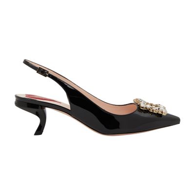 Shop Roger Vivier Virgule Slingbacks 55 In Black