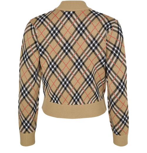 BURBERRY Kurzer Cardigan mit Reißverschluss und Check-Muster