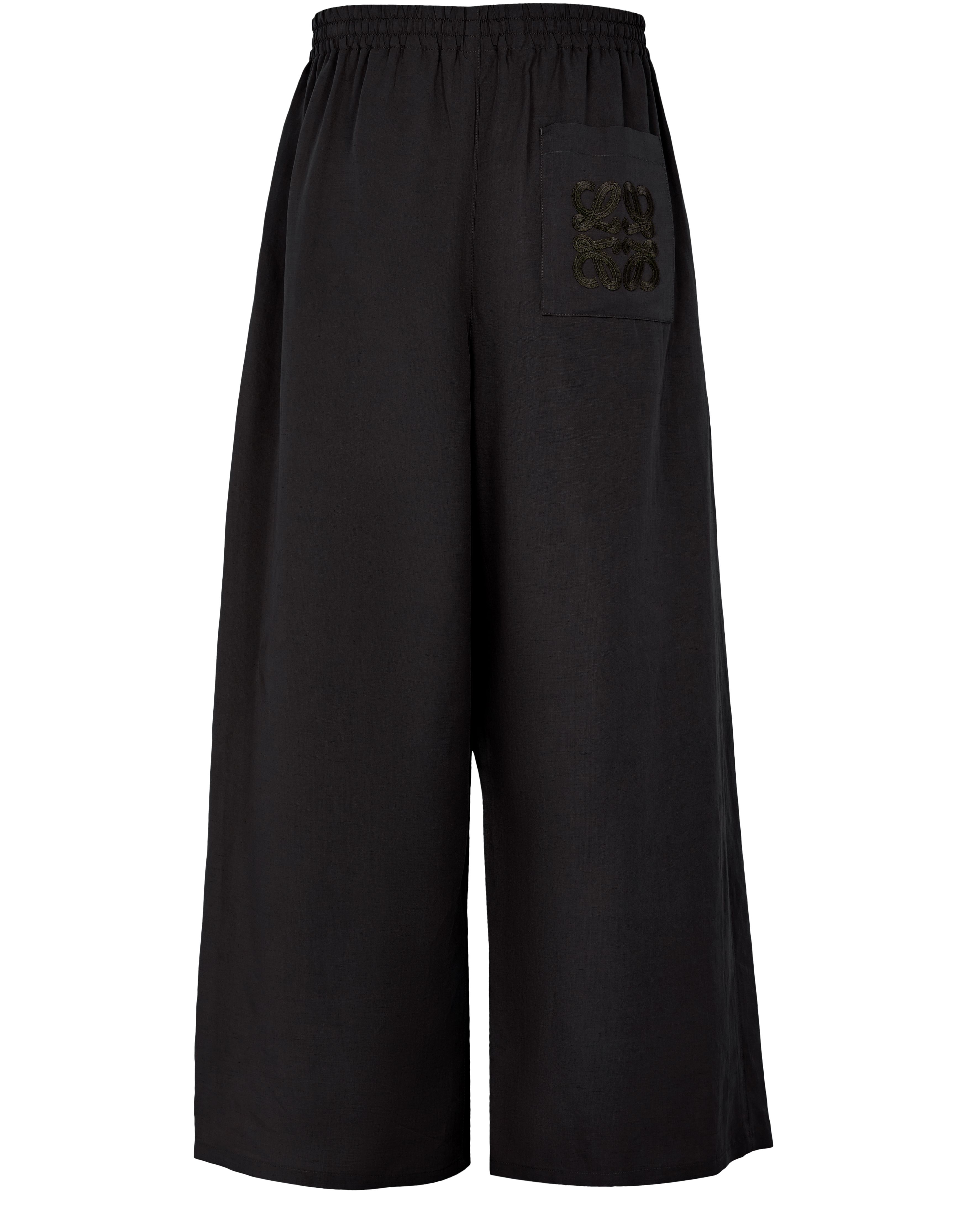Cropped viscose and linen pants thumbnail 3