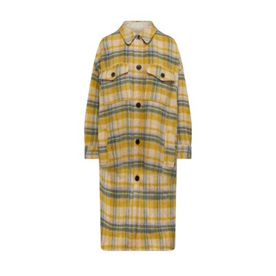 Shop Isabel Marant Étoile Fontia Coat In Yellow Green