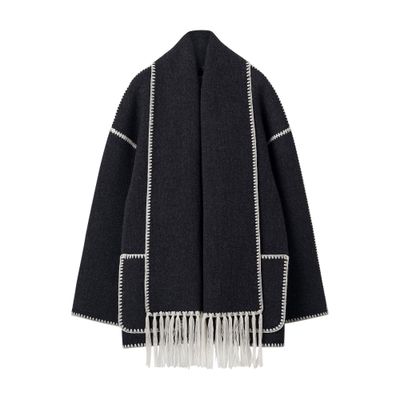 Totême Embroidered Scarf Jacket In Black