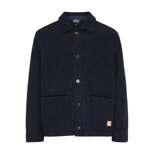 Shop Apc Thais Jacket In Iak_dark_navy