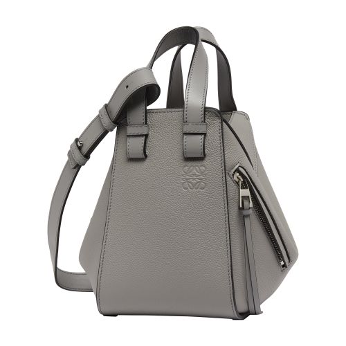 Loewe Compact Leather Hammock Bag In Pearl_grey