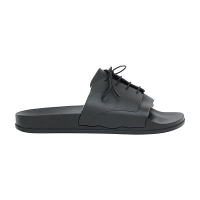 Maison Margiela Lace-up Rubber Slides In Black