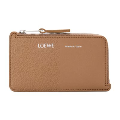 Loewe Duet Card And Coin Holder In Mixed Leather In Brown