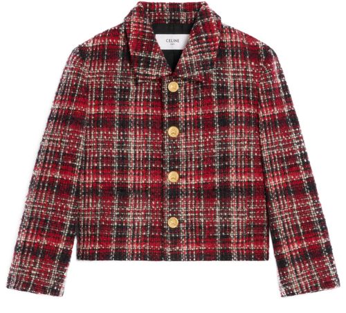 CELINE Charlotte jacket in check wool natté
