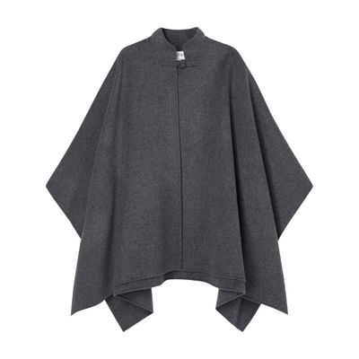 Rohe Double-faced Wool Poncho In Gray