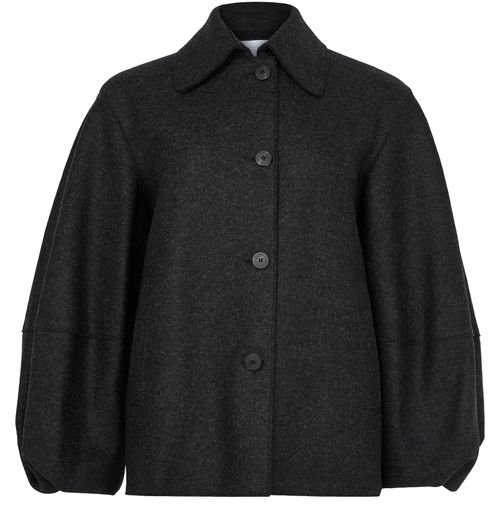 HARRIS WHARF LONDON Puff-sleeved jacket in pressed wool