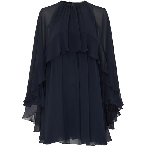 CHLOE Short ruffled silk dress