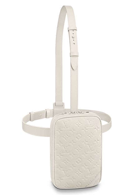 White Louis Vuitton Monogram Taurillon Utility Side Belt Bag