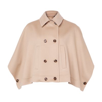 Max Mara Double-breasted Cape In Neutral