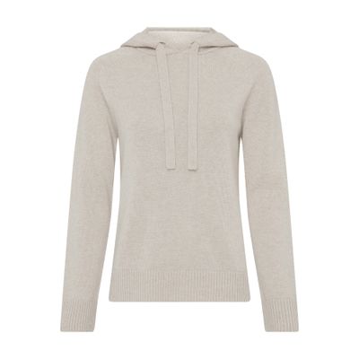 S Max Mara Taupe Virgola Hoodie In Ecru