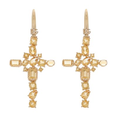 Dolce & Gabbana Anna Earrings In Yellow Gold 18kt With Citrine Quartzes