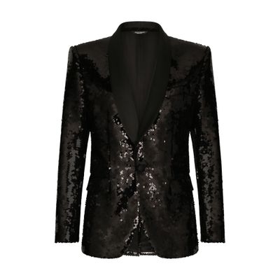 Dolce & Gabbana Tuxedo Sicily Single-breasted In Sequins In Black