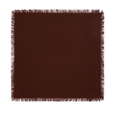 Bompard Mini Cashmere Square Scarf With Fringed Trim In Brown
