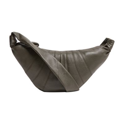 Lemaire Medium Grained Leather Croissant Bag In Green