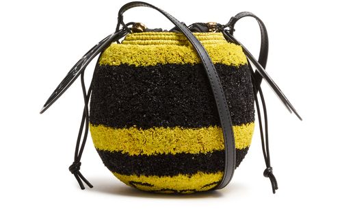 LOEWE Bee basket in raffia