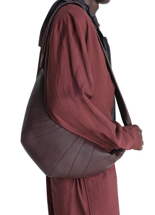 LEMAIRE Sac moyen en cuir grainé Croissant