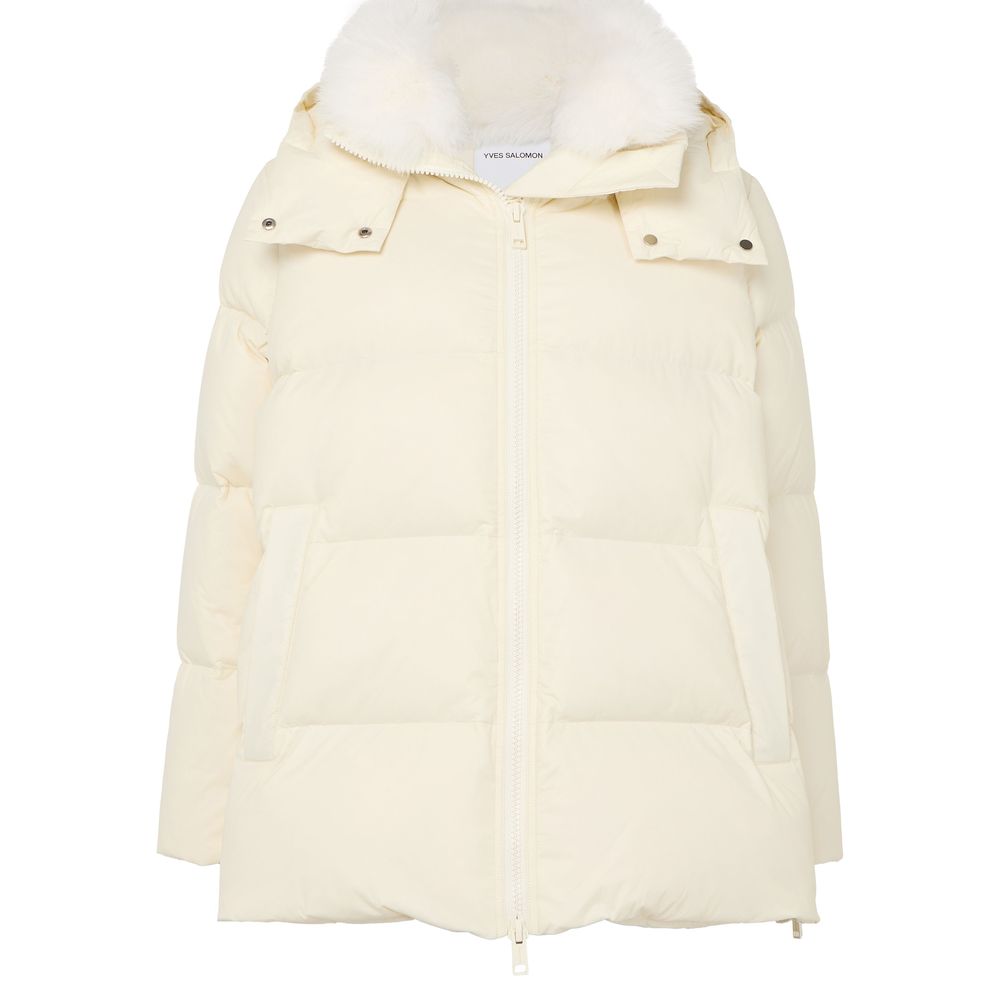 Hooded puffer jacket with a fox fur collar thumbnail 8