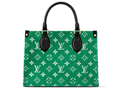 LOUIS VUITTON Onthego PM Monogram Velvet Tote Shoulder Bag Green