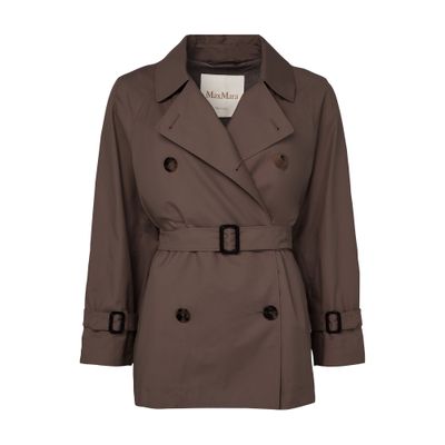 Max Mara Belted Short Trench Coat In Brown