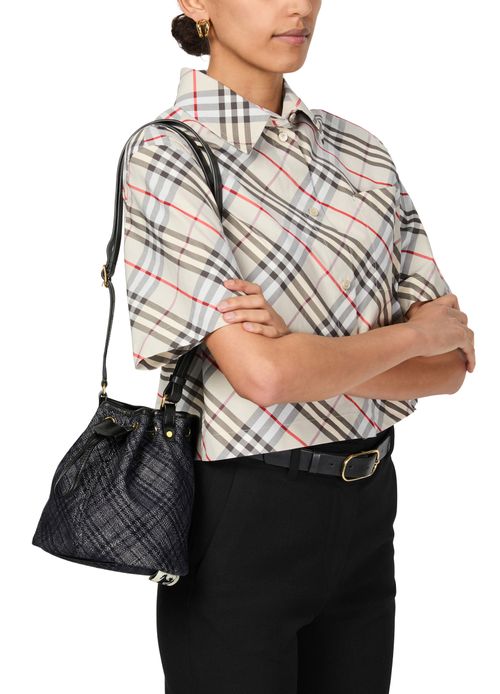 BURBERRY Check mini bucket bag