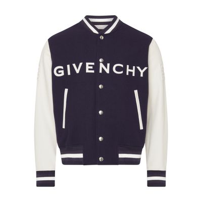 Shop Givenchy Varisty Jacket In Navy