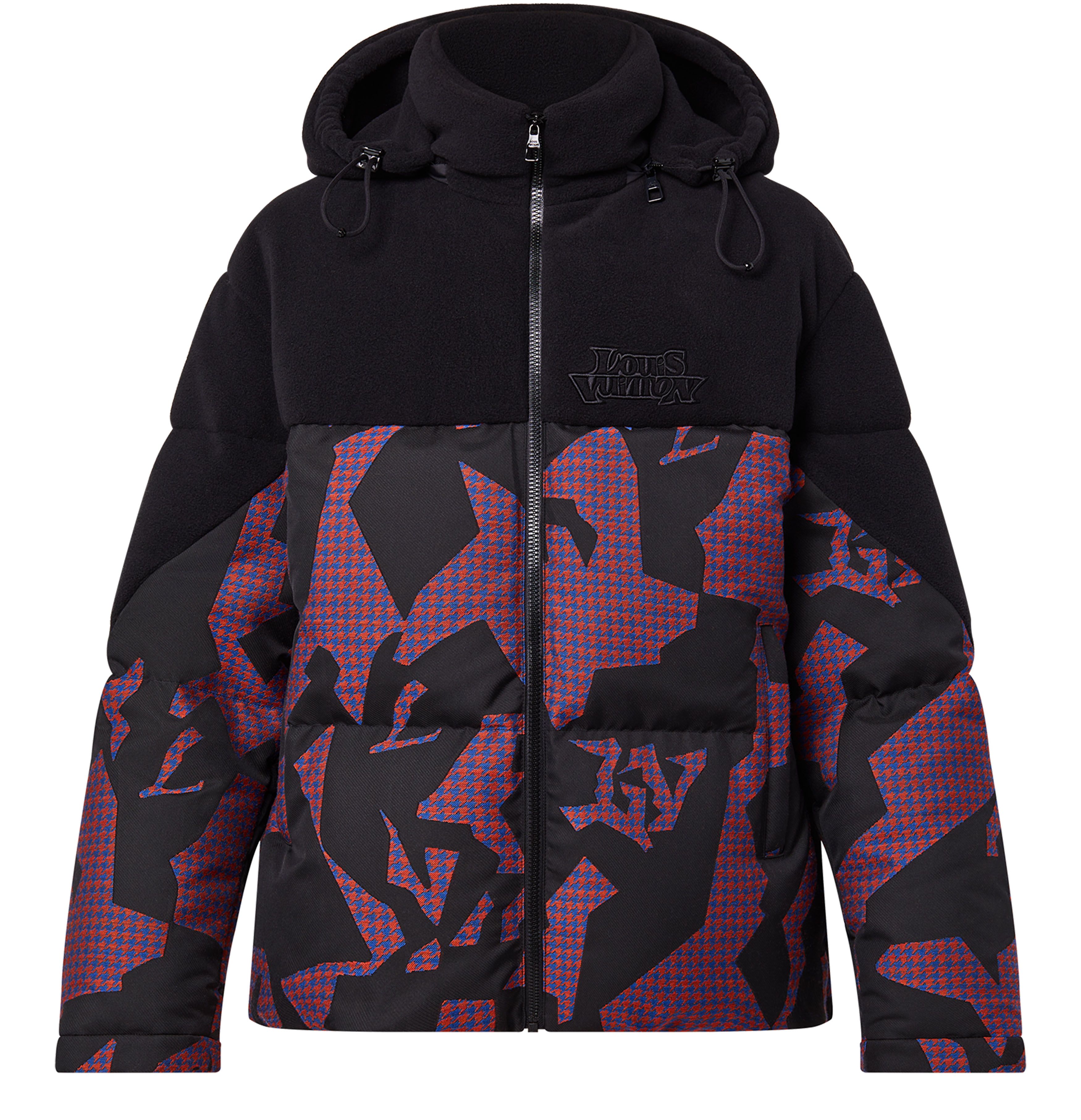 Bimaterial Hooded Down Jacket