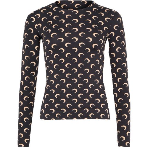 MARINE SERRE Moon printed jersey Second Skin crewneck top