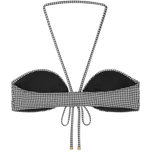 CELINE Triomphe balconette top in vichy jersey