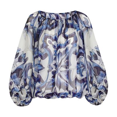 Dolce & Gabbana Zebra-print Chiffon Blouse In Multicolor