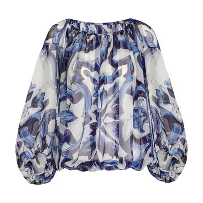 DOLCE & GABBANA ZEBRA-PRINT CHIFFON BLOUSE