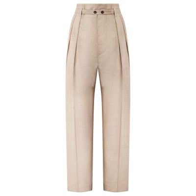Bottega Veneta Light Wool Fresco Trousers In Multi
