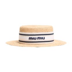ハット MIU MIU Raffia Hat Miu Miu Raffia hat - Hats - Free Shipping - BeyondStyle