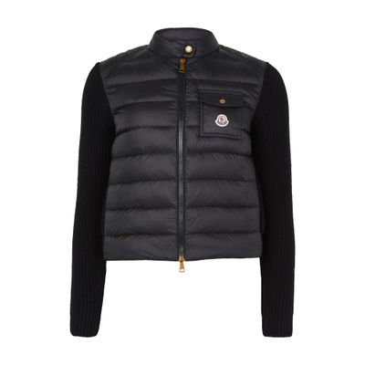 Moncler Wool Cardigan In Black