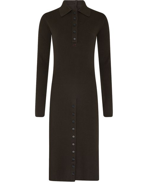 COURREGES Multi-buttons wool midi dress