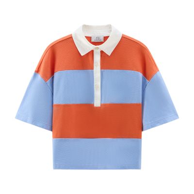 WOOLRICH STRIPED PURE COTTON PIQUET POLO SHIRT