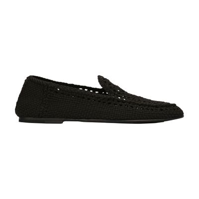 Dolce & Gabbana Crochet Slippers In Black