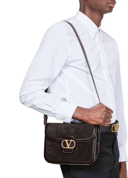VALENTINO GARAVANI Logo shoulder suede bag