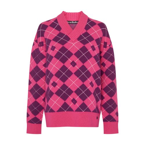 Acne Studios V-neck Sweater In Bright_pink_mid_purple