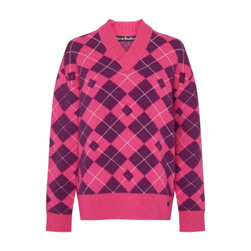 Shop Acne Studios V-neck Sweater In Bright_pink_mid_purple