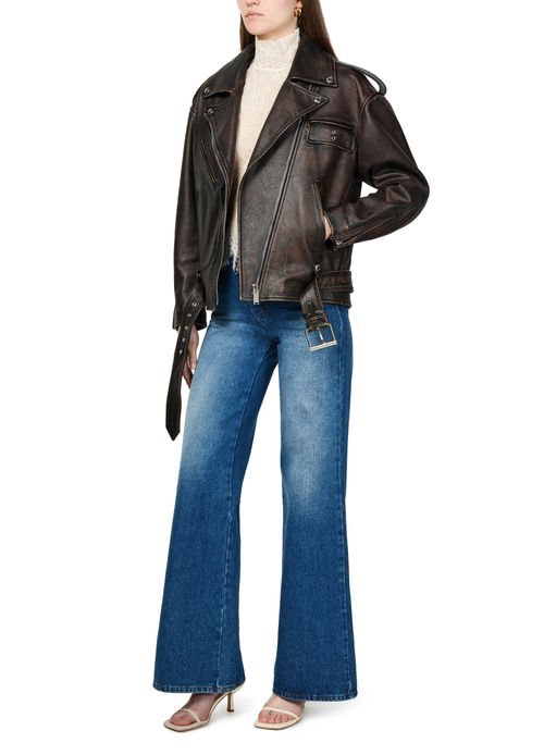 MCQUEEN Oversize leather jacket
