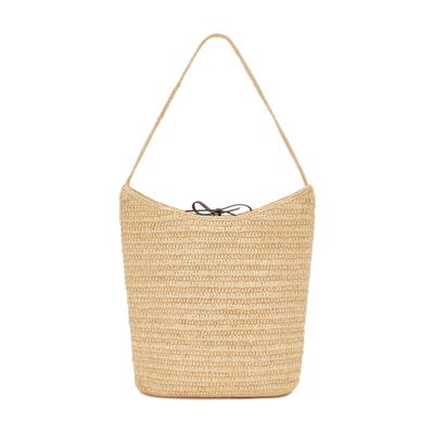 The Row Alma Raffia Shoulder Bag In Nude