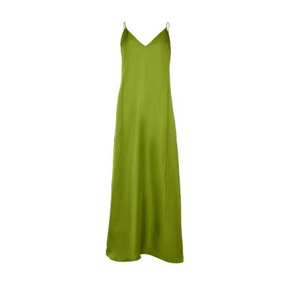 Shop Rohe Slip Silk Dress In Green