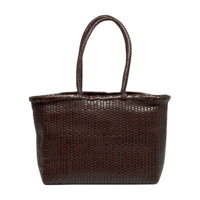 Dragon Diffusion Large B. Weave Handbag In Brown