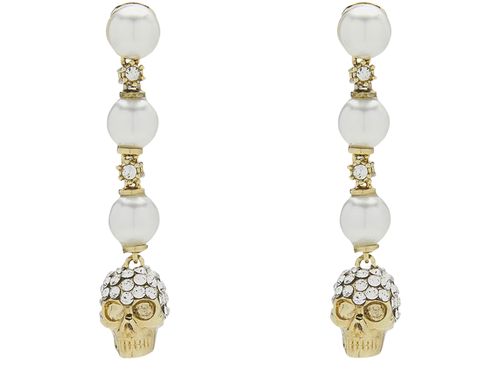 MCQUEEN Skull and pearl earrings