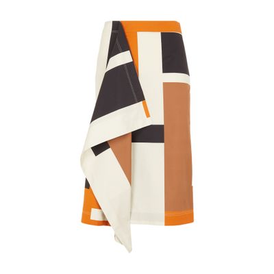 Shop Fendi Midi Skirt In Multicolor