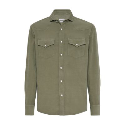 Brunello Cucinelli Easy Fit Shirt In Green